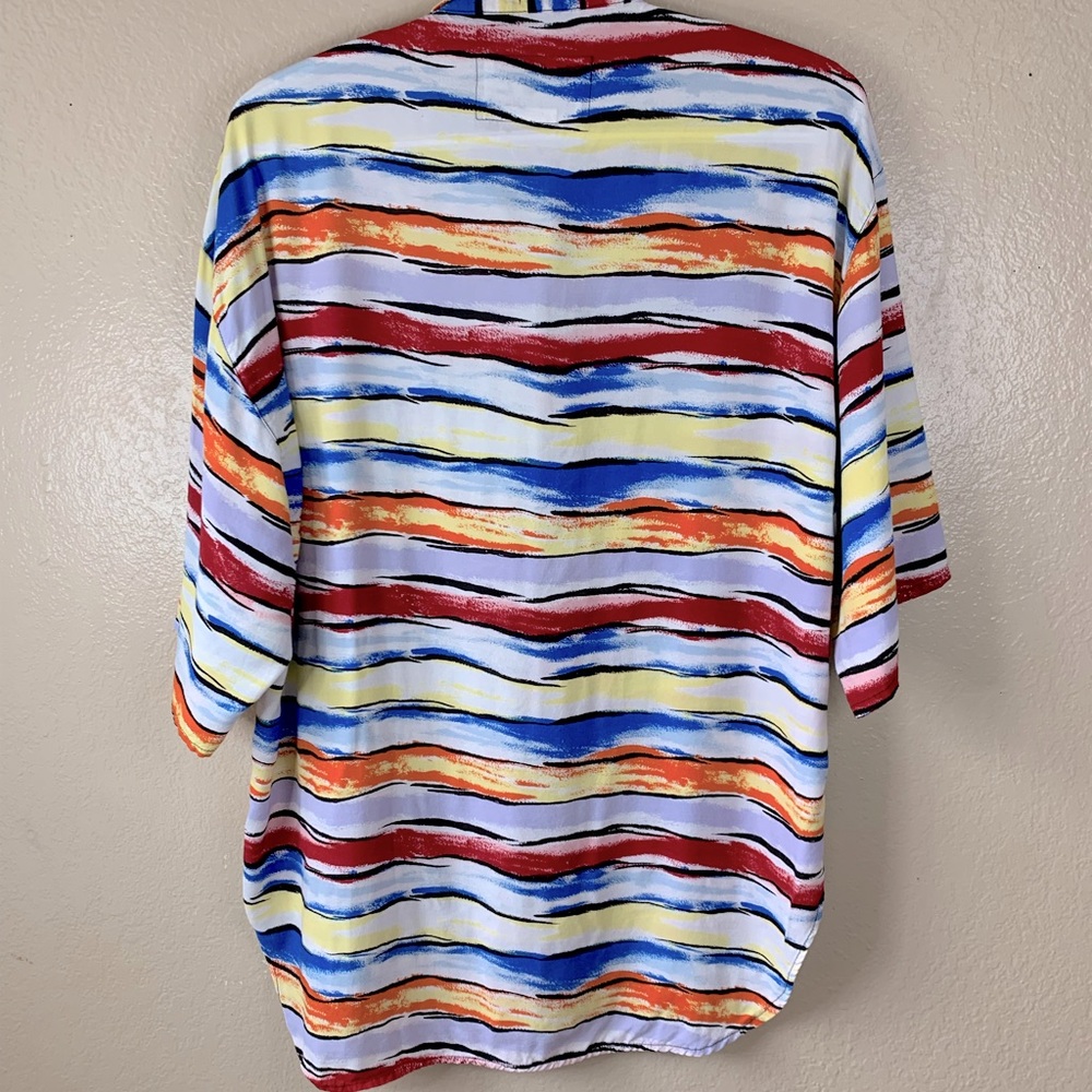 CAFE Styled In Italy Vintage Watercolor Button Down Resortwear Shirt Size S/M - Picture 3 of 11